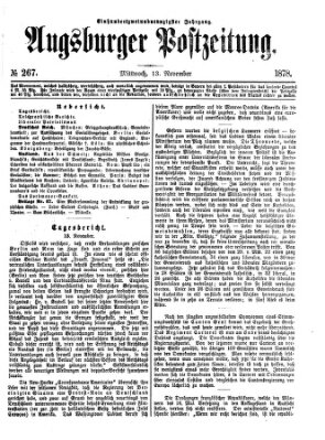 Augsburger Postzeitung Mittwoch 13. November 1878