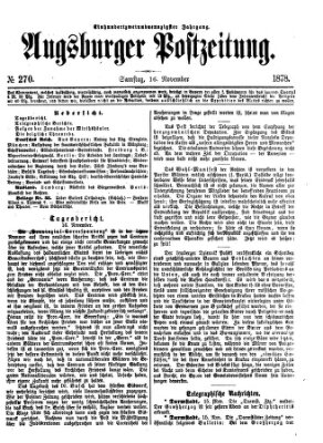 Augsburger Postzeitung Samstag 16. November 1878