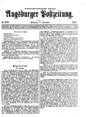 Augsburger Postzeitung Mittwoch 20. November 1878