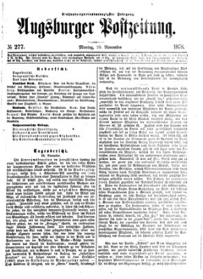 Augsburger Postzeitung Montag 25. November 1878