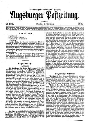 Augsburger Postzeitung Montag 2. Dezember 1878