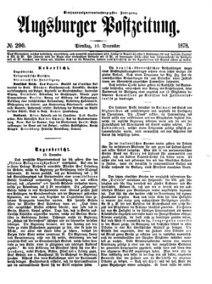 Augsburger Postzeitung Dienstag 10. Dezember 1878