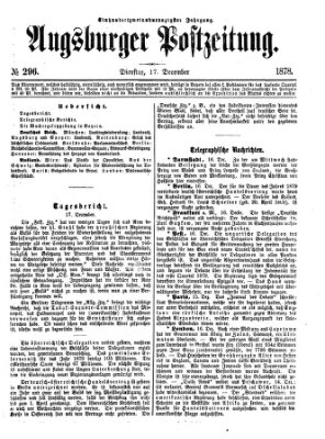 Augsburger Postzeitung Dienstag 17. Dezember 1878