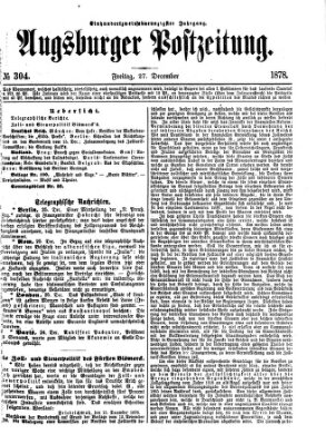 Augsburger Postzeitung Freitag 27. Dezember 1878