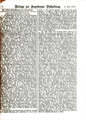 Augsburger Postzeitung. Beilage zur Augsburger Postzeitung (Augsburger Postzeitung) Dienstag 8. Januar 1878