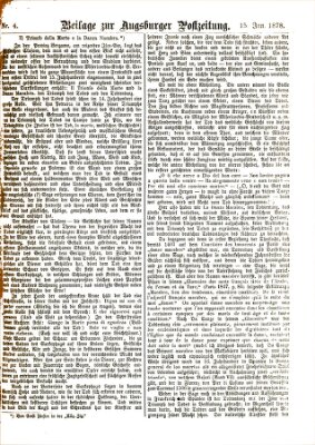 Augsburger Postzeitung. Beilage zur Augsburger Postzeitung (Augsburger Postzeitung) Dienstag 15. Januar 1878