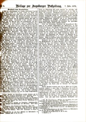 Augsburger Postzeitung. Beilage zur Augsburger Postzeitung (Augsburger Postzeitung) Donnerstag 7. Februar 1878