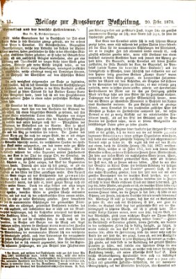 Augsburger Postzeitung. Beilage zur Augsburger Postzeitung (Augsburger Postzeitung) Mittwoch 20. Februar 1878