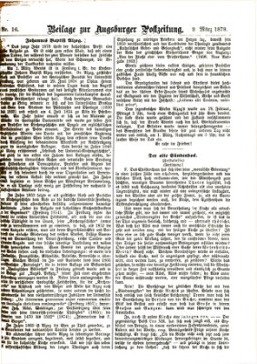 Augsburger Postzeitung. Beilage zur Augsburger Postzeitung (Augsburger Postzeitung) Samstag 9. März 1878