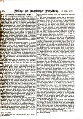 Augsburger Postzeitung. Beilage zur Augsburger Postzeitung (Augsburger Postzeitung) Samstag 16. März 1878