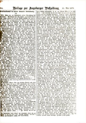 Augsburger Postzeitung. Beilage zur Augsburger Postzeitung (Augsburger Postzeitung) Samstag 11. Mai 1878