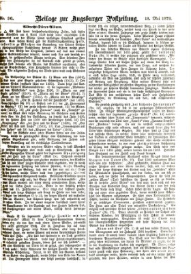 Augsburger Postzeitung. Beilage zur Augsburger Postzeitung (Augsburger Postzeitung) Samstag 18. Mai 1878