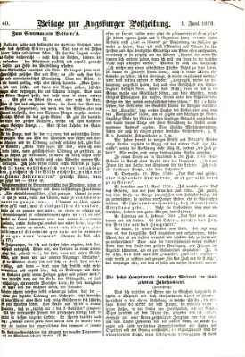 Augsburger Postzeitung. Beilage zur Augsburger Postzeitung (Augsburger Postzeitung) Samstag 1. Juni 1878