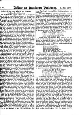 Augsburger Postzeitung. Beilage zur Augsburger Postzeitung (Augsburger Postzeitung) Sonntag 9. Juni 1878