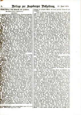 Augsburger Postzeitung. Beilage zur Augsburger Postzeitung (Augsburger Postzeitung) Donnerstag 13. Juni 1878