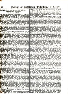 Augsburger Postzeitung. Beilage zur Augsburger Postzeitung (Augsburger Postzeitung) Samstag 15. Juni 1878