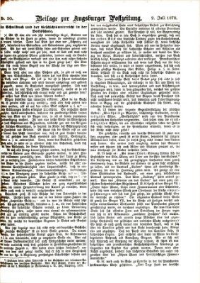 Augsburger Postzeitung. Beilage zur Augsburger Postzeitung (Augsburger Postzeitung) Dienstag 2. Juli 1878