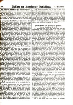 Augsburger Postzeitung. Beilage zur Augsburger Postzeitung (Augsburger Postzeitung) Mittwoch 24. Juli 1878