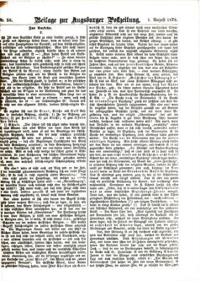 Augsburger Postzeitung. Beilage zur Augsburger Postzeitung (Augsburger Postzeitung) Donnerstag 1. August 1878