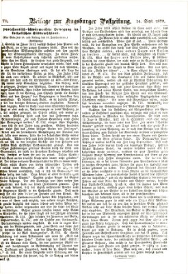 Augsburger Postzeitung. Beilage zur Augsburger Postzeitung (Augsburger Postzeitung) Samstag 14. September 1878