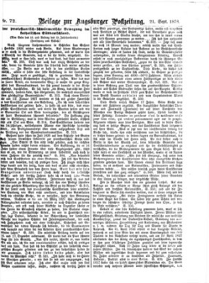 Augsburger Postzeitung. Beilage zur Augsburger Postzeitung (Augsburger Postzeitung) Samstag 21. September 1878