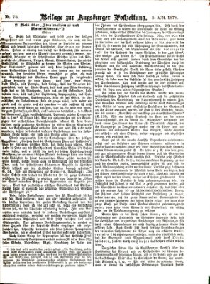 Augsburger Postzeitung. Beilage zur Augsburger Postzeitung (Augsburger Postzeitung) Samstag 5. Oktober 1878