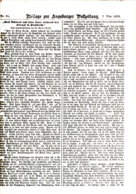 Augsburger Postzeitung. Beilage zur Augsburger Postzeitung (Augsburger Postzeitung) Donnerstag 7. November 1878