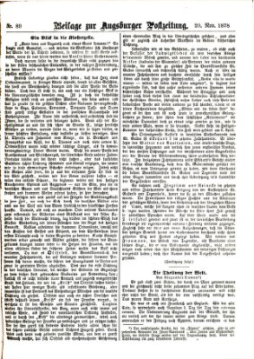 Augsburger Postzeitung. Beilage zur Augsburger Postzeitung (Augsburger Postzeitung) Mittwoch 20. November 1878