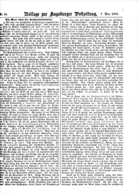 Augsburger Postzeitung. Beilage zur Augsburger Postzeitung (Augsburger Postzeitung) Samstag 7. Dezember 1878