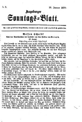 Augsburger Sonntagsblatt (Augsburger Postzeitung) Sonntag 13. Januar 1878