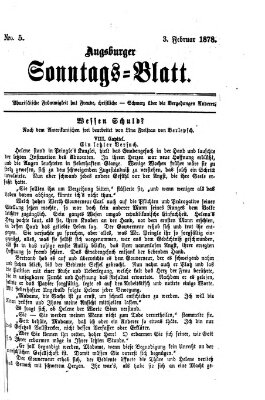 Augsburger Sonntagsblatt (Augsburger Postzeitung) Sonntag 3. Februar 1878