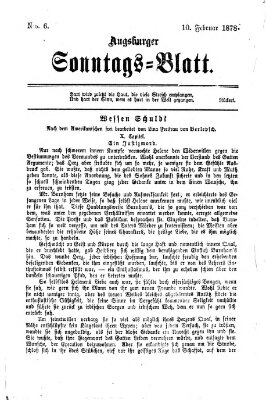 Augsburger Sonntagsblatt (Augsburger Postzeitung) Sonntag 10. Februar 1878