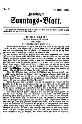 Augsburger Sonntagsblatt (Augsburger Postzeitung) Sonntag 17. März 1878