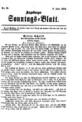 Augsburger Sonntagsblatt (Augsburger Postzeitung) Sonntag 9. Juni 1878