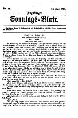 Augsburger Sonntagsblatt (Augsburger Postzeitung) Sonntag 16. Juni 1878