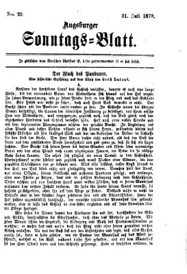 Augsburger Sonntagsblatt (Augsburger Postzeitung) Sonntag 21. Juli 1878