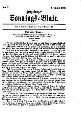 Augsburger Sonntagsblatt (Augsburger Postzeitung) Sonntag 4. August 1878