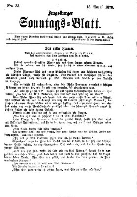 Augsburger Sonntagsblatt (Augsburger Postzeitung) Sonntag 18. August 1878