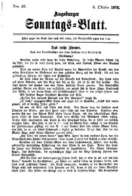 Augsburger Sonntagsblatt (Augsburger Postzeitung) Sonntag 6. Oktober 1878