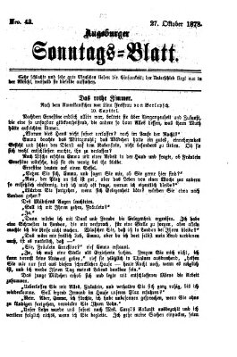 Augsburger Sonntagsblatt (Augsburger Postzeitung) Sonntag 27. Oktober 1878