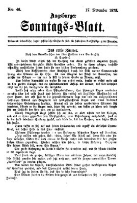 Augsburger Sonntagsblatt (Augsburger Postzeitung) Sonntag 17. November 1878