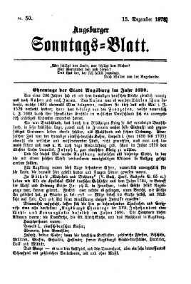 Augsburger Sonntagsblatt (Augsburger Postzeitung) Sonntag 15. Dezember 1878