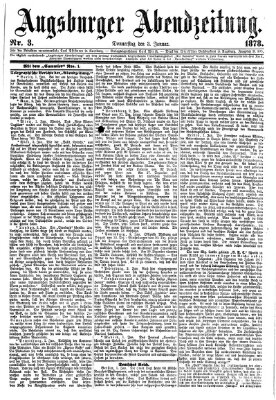 Augsburger Abendzeitung Donnerstag 3. Januar 1878