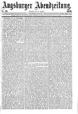 Augsburger Abendzeitung Sonntag 13. Januar 1878