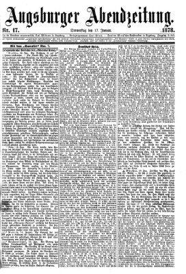 Augsburger Abendzeitung Donnerstag 17. Januar 1878