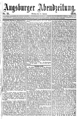 Augsburger Abendzeitung Montag 21. Januar 1878