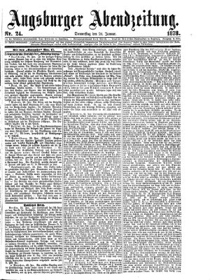 Augsburger Abendzeitung Donnerstag 24. Januar 1878