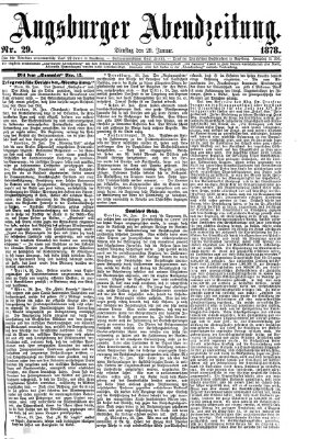 Augsburger Abendzeitung Dienstag 29. Januar 1878