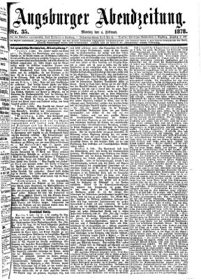 Augsburger Abendzeitung Montag 4. Februar 1878