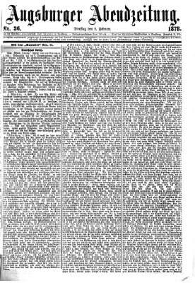 Augsburger Abendzeitung Dienstag 5. Februar 1878